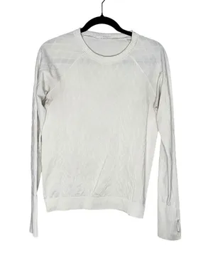 Lululemon Rest Less Pullover Women Small White Good Diamond Jacquard Long Sleeve thumbnail 1