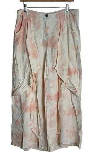 Gemma + Jane Wide Leg Pants Women's Tie Dye Pink Cream‎ Size 10 thumbnail 1