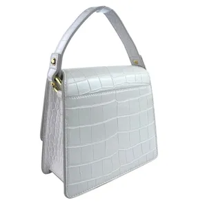 NEW JW Pei White Croc Vegan Leather Faux Crossbody Strap Top Handle Handbag OS thumbnail 2