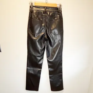 Good American NWT Black Better Than Leather Good Icon Pants - size 2/26 thumbnail 4