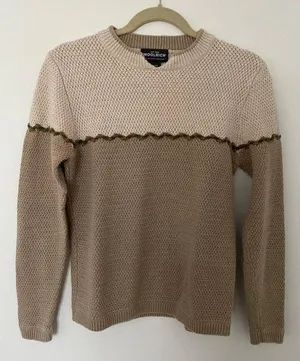 Woolrich Khaki Womens Sweater Sz S Wool Ramie Cotton Long Sleeve Pullover thumbnail 1