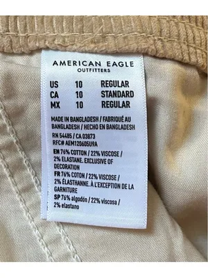 Womens American Eagle Tan Corduroy Wide Leg Cargo Pants 10 thumbnail 5