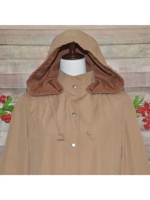 VTG London Fog Jacket Womens 10 Tan Brown Hooded Rain Coat Weatherwear Zip Liner thumbnail 2