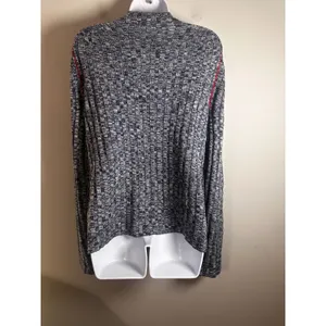 J.Crew Womens‎ XL Blue Marled 100% Merino Wool Wide Rib Mockneck Sweater Raglan thumbnail 8