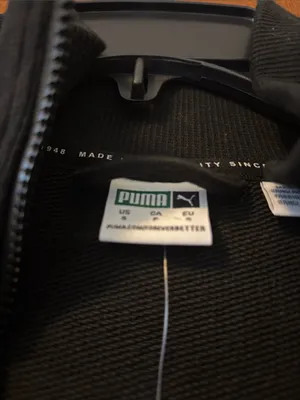 Puma Black Junior Small Jacket with White Shoulder & Sleeve Stripes thumbnail 3