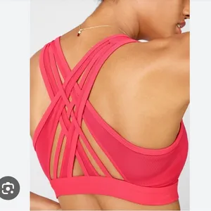 Fabletics Faye Red Strappy High Impact Sports Bra thumbnail 8