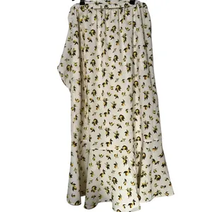 NWT MAX STUDIO Women's Medium Lemon Faux-Wrap Maxi Skirt‎ Fruitcore Boho Ruffles thumbnail 2