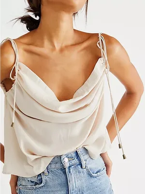 FREE PEOPLE HATTIE SILKY TANK size medium thumbnail 2