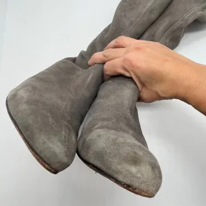 Cole Haan Women's Nike‎ Air Gray Suede Stacked Heel Tall Boots Size 8B thumbnail 4