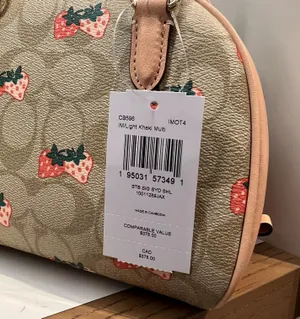 coach Sydney Satchel In Signature Canvas With Strawberry Print CB596 NWT thumbnail 4