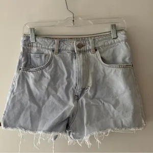 Zara High Rise Distressed‎ Jean Shorts thumbnail 1