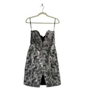 NBD Nina Strapless Silver Mini Dress Sz Medium Holiday Party thumbnail 2