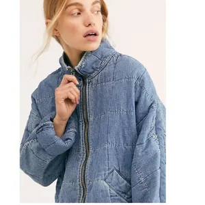 Free People Dolman Quilted Knit Jacket, Cali Indigo xL thumbnail 3