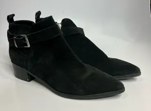 Marc Fisher black suede pointed‎ toe ankle boots size 8 thumbnail 1