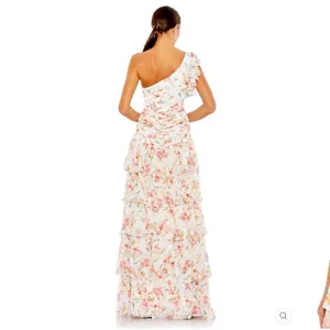 Mac Duggal 55810 Womens Floral Ruffle One Shoulder Gown Dress thumbnail 5