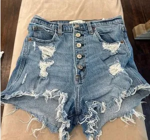 Abercrombie button fly ultra high rise mom short thumbnail 1