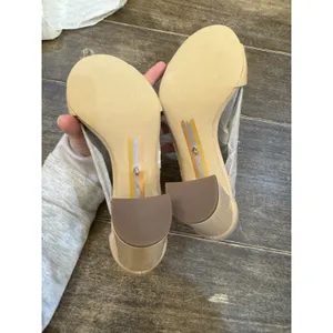 SAM EDELMAN Yaro Block Heel Sandal in Beige Patent Leather Size 9 thumbnail 7