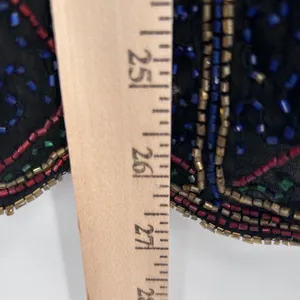 VTG Stenay Silk‎ Holiday Beaded Blouse Short Sleeve Embellished Women's Top L thumbnail 11