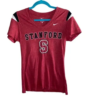 Nike Stanford Cardinal V Neck Graphic Tee Red Small NCAA Shirt‎ thumbnail 1