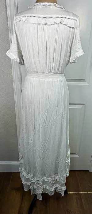 Petal & Pup White Chelsea Dress Cottagecore Midi Dress US 4 thumbnail 6