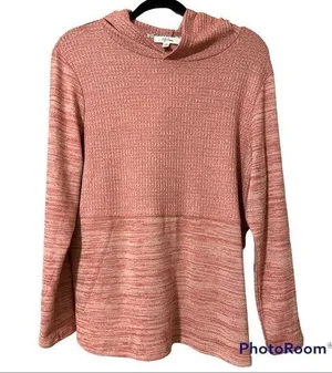 Peyton Primrose large womens pullover hoodie lightweight longsleeve thin blush thumbnail 1