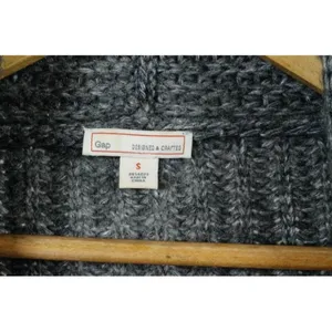 Gap Woman's Alpaca Wool Blend Chunky Knit Grey Open Front Cardigan Size Small thumbnail 3