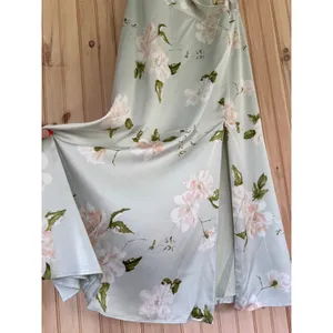 NWT Lulus Radiant Occasion Light Green Floral Satin A-Line Maxi Dress Resort 3X thumbnail 6