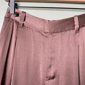 NWT Madewell The Harlow Wide Leg Pant in Satin Iced Mocha Brown Pink Size 00 thumbnail 10