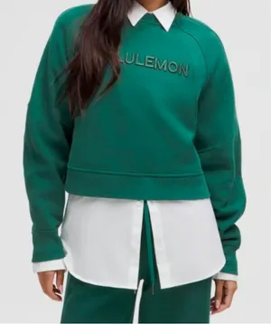 Auth Lululemon Scuba Oversized Pullover Wordmark M/L - Sonic Teal thumbnail 1