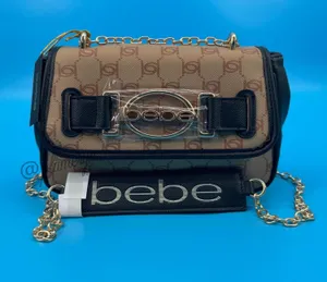 Bebe Leilani Monogram Women's Y2K Faux Leather Crossbody Bag with Gold Hardware thumbnail 1
