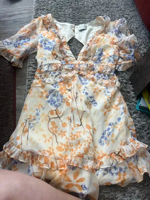 Hello molly frolic season Floral Ruffle V-Neck Mini Dress size 8 thumbnail 12