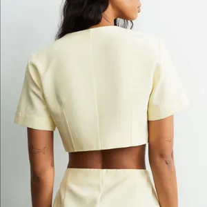 ZARA 🦙📦 linen blend mink skirt Medium Pale yellow thumbnail 2
