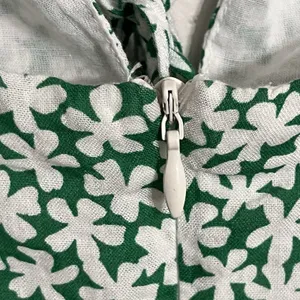 Le Lis Floral Print Tie-Front‎ Mini Dress Green & White Women's Size Large thumbnail 10