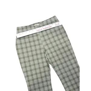Altar'd State Green White Plaid Cropped Flare Pants Small Retro Boho thumbnail 4