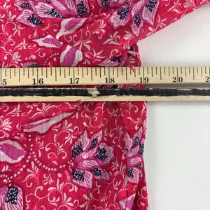 Joie Blouse Womens Medium Pink Floral Mock Neck Long Sleeve Chiffon Lined Top thumbnail 4