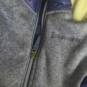 Free Country Women's Fleece Quilted Hybrid Vest Grey Purple Large thumbnail 7