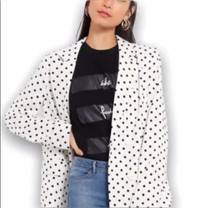 NA-KD Polka Dot Double Breasted Blazer EU 36 US 4 Black White Tailored thumbnail 4
