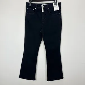 Madewell The Flare Crop Jean in Super Stretch Denim Black Frost US 28 NWT thumbnail 8