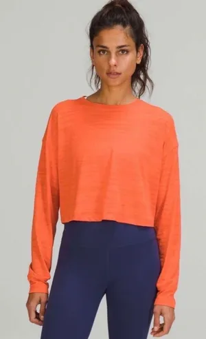 Lululemon Zebra Orange Long Sleeve Top thumbnail 1