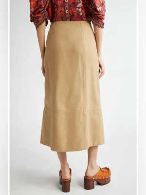 Farm Rio Brown Yoked Midi Skirt XS thumbnail 5