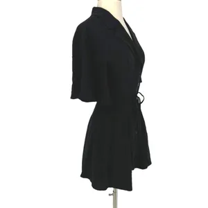 Emory Park Shirt Style Romper with Flutter Sleeves Black Size Small NWT thumbnail 5