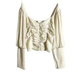 ASTR The Label Renaissance Cream Button Front Balloon Sleeve Top Size Small thumbnail 2