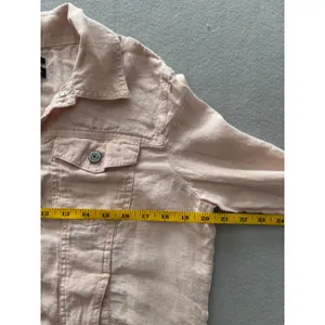 Jones New York Linen Jacket Medium Pink JNY Button Up Trucker Lightweight thumbnail 6