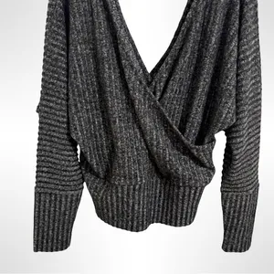 Express Charcoal V-Neck Sweater thumbnail 3
