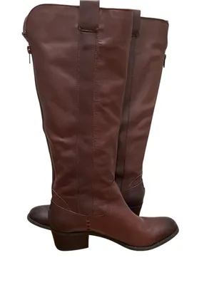 Arturo Chiang Leather Knee High Block Heel Riding Boots Brown Women’s Size 7.5 thumbnail 7