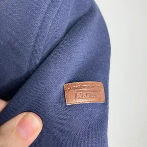 L.L. Bean quilted Mock‎ neck pullover sweatshirt blue green women's small petite thumbnail 6
