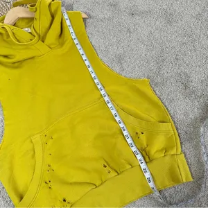 Niyama Sol Women’s Sleeveless Destroyed Hoodie Pullover in Chartreuse Yellow XL thumbnail 13