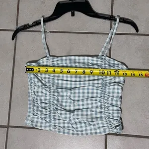 Hollister Women Blue/White Crop Top plaid top‎ size M thumbnail 6