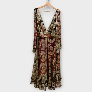 NWT Farm Rio Sleeveless V-Neck Jacquard Lurex A-Line Maxi Dress Size XL thumbnail 5