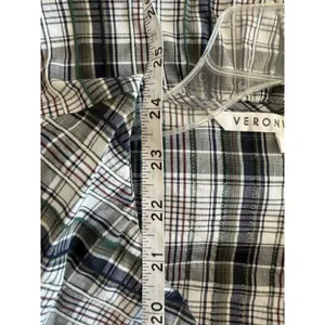 Veronica Beard Plaid Ruffle Blouse Womens 6 Butto Down thumbnail 4